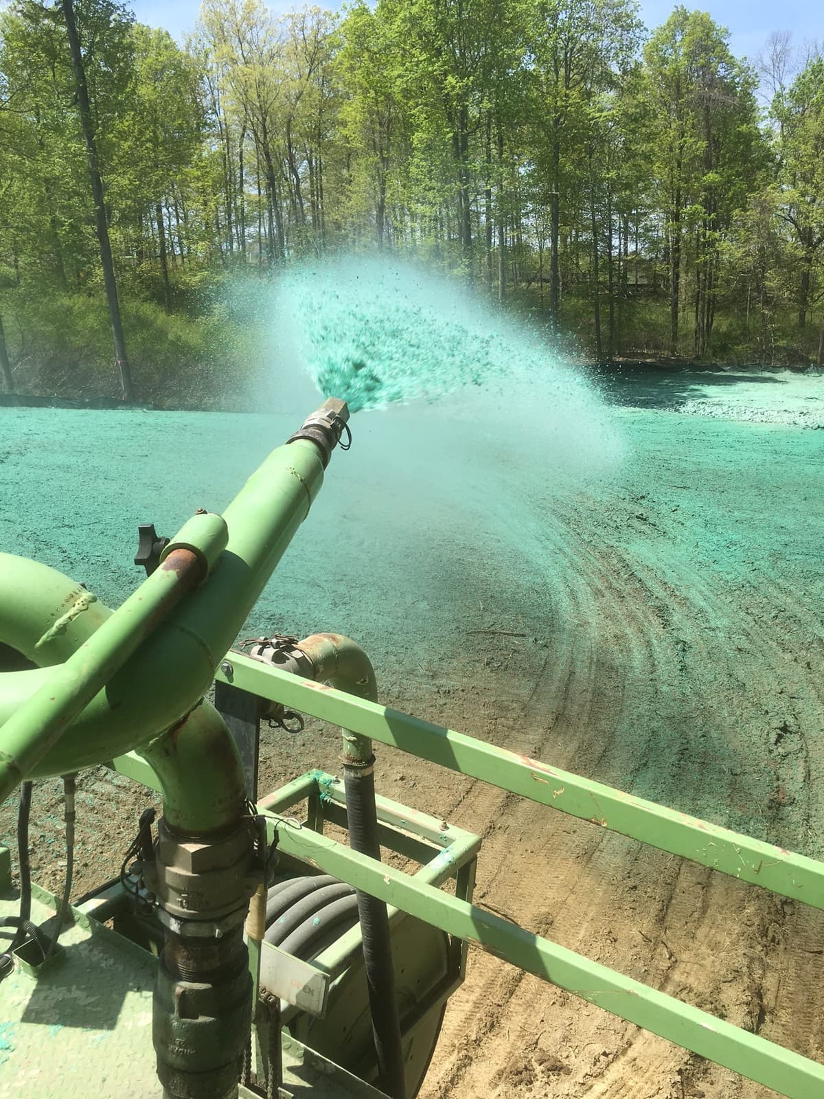 Hydroseeding nozzle close-up