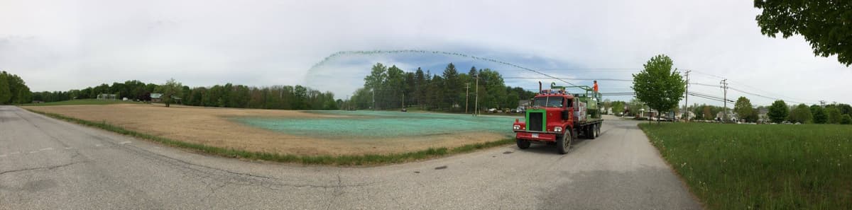 Hydroseeding panoramic view
