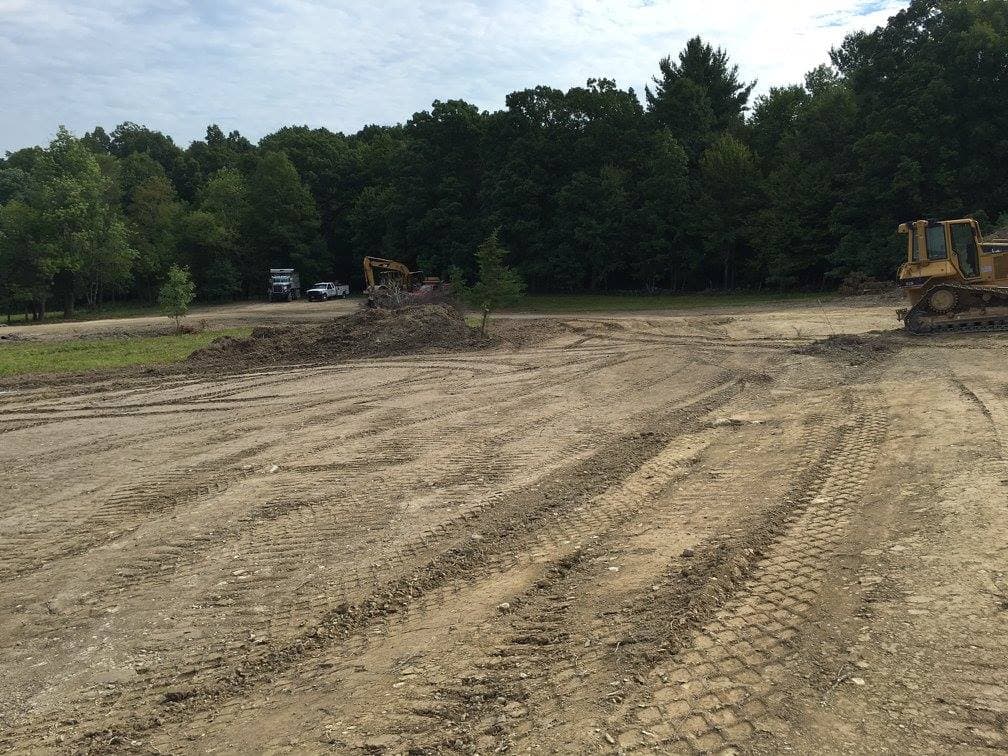 Land clearing with bulldozer